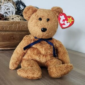 🧸 Ty Beanie Baby “Fuzz” the Brown Bear – 1999 Retired, Excellent Condition